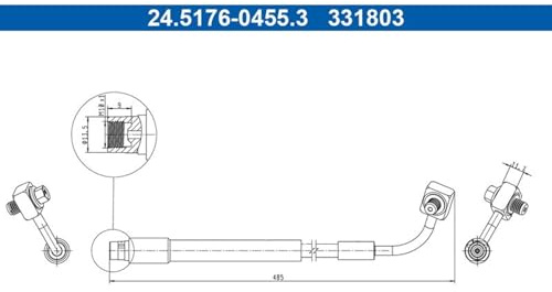 ATE Brake Hose Rear Axle Left Suitable for Trax Mokka | 24.5