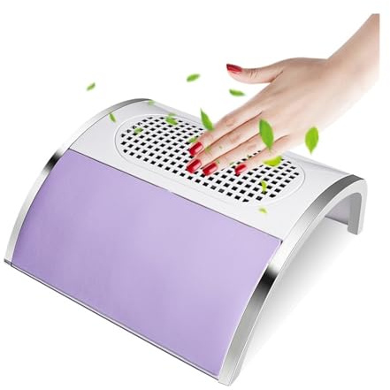 Nail Dust Collector, Nail Vacuum Cleaner 80w High Power Dust Extractor For Nail Low Noise Nail Dust Collector Absorber For Gel Nails Polishing Filing,Manicure Dust Collector