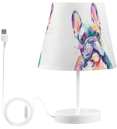 Kcldeci Süße Nachttischlampe Französische Bulldogge für Schlafzimmer Bauernhaus Lampen für Wohnzimmer Nachtlicht für Beistelltisch Eingang M