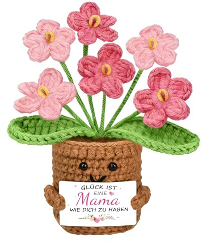 Smlper Häkelblumen Geschenke für Mama, Muttertagsgeschenke, Beste Mama Geburtstags Geschenke, Pocket Hug Gehäkelte Blumen, Mutter Geschenk für Weihnachten Silvester Oster Adventskalender Füllung