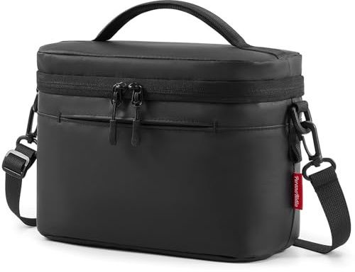 PeranoRidia Bolsa Termica Porta Alimentos con exterior de PU, Bolso Comida Trabajo Hombre y Mujer, Nevera Pequeña Portatil Para Picnic, Camping, Viajes, Playa, Escuela, 6.5L Negro