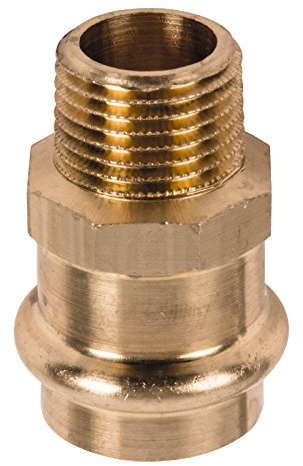 Sanitop-Wingenroth Rotguss-Pressfitting Übergangsnippel 4243 g 22 x 1/2 Zoll, 1 Stück, 12714 1
