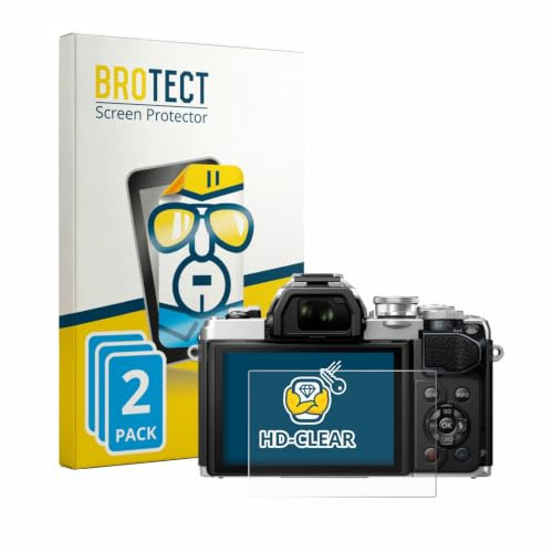 BROTECT Schutzfolie für Olympus OM-D E-M10 Mark III | 2 Stück Transparenter Displayschutz Made in Germany Klare Displayschutz-Folie Clear Einfache Montage Case-Friendly