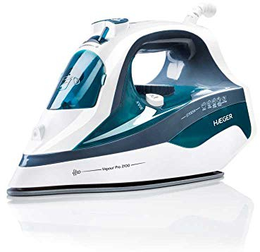 HAEGER VAPOUR PRO 2700 - Plancha de Vapor 2700W, Base en cerámica, sistema antical, anti-goteo y auto-limpieza, vapor vertical, regulador de vapor - 45g