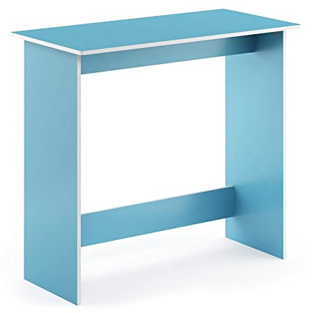 Furinno Simplistic Scrivania per Computer, Legno, Blu (Light Blue/White), 39.37 x 80 x 75.57 cm