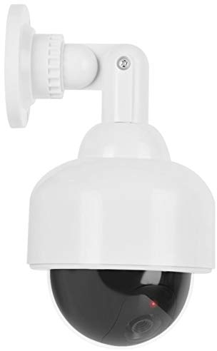 Sonew Dummy Kamera, IP44 wasserdichte Gefälschte Kamera Simulation CCTV Kamera Überwachungskamera mit Blinkendem LED Licht (mit Warnschild)