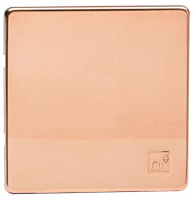 Varilight XDYSBS.AC Screwless Antimicrobial Copper 1 Gang Single Blank Plate