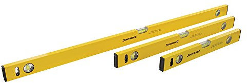 3 Pack Accurate Lightweight Spirit Levels -400mm 600mm & 1000mm (1m) Set- Straight Edge Bubble Rule 45° 90° 180° - Builders Joinery Woodwork Stud Tiling
