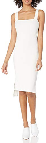 The Drop Amelia Robe débardeur moulante coupe midi à bretelles et encolure carrée pour Femme, Ivoire, S