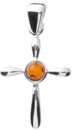 Anhänger - Kreuz 24 x 16 - Silber 925/000 - Bernstein