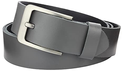 Gürtel Ledergürtel Damen Herren 4cm breit echtes Leder Handgemacht Jeansgürtel Rindleder MADE IN GERMANY NEU #4M420 (Grau, 105 cm Gesamtlänge 115 cm)