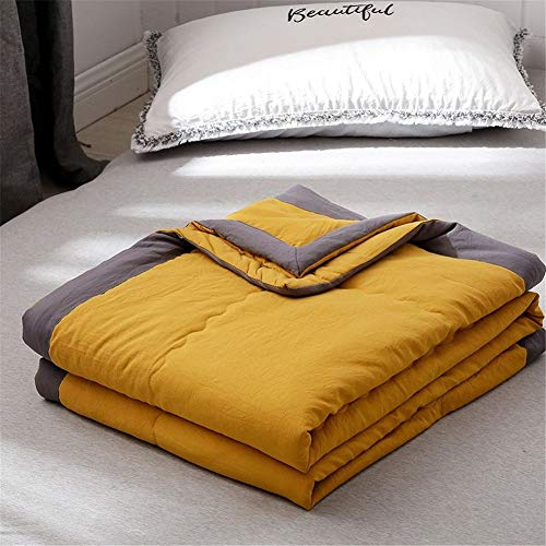 FANSU Tagesdecke Bettüberwurf Steppdecke Mikrofaser Doppelbett Einselbetten Gesteppt Bettwäsche Sofaüberwurf Wohndecke Bettdecke Stepp Gesteppter Quilt (Gelb,170x200cm)