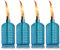 OEXEO 4-teiliges Tisch-Taschenlampen-Set aus Glas, für den Außenbereich, Fackel-Dochte, Fackel, Licht, Gartenfackel, Terrassenfackeln, Citronella-Fackeln (blau)