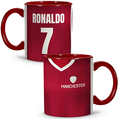 LolaPix Taza Manchester. Tazas Personalizadas con Nombre. Taza Desayuno fútbol. Taza de cerámica 330ml. Varios diseños.
