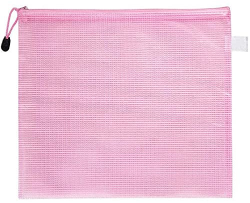 Pochettes en plastique avec fermeture éclair - Format A3 - Rose