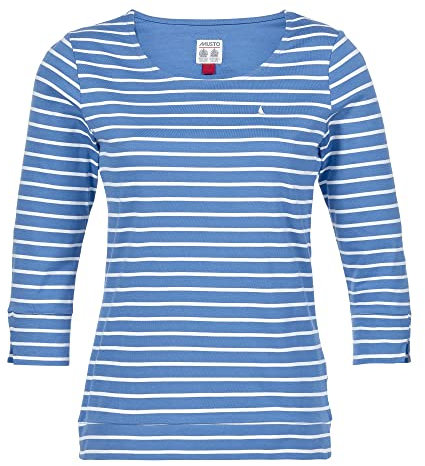 Musto Damen W Marina Stripe Ls SS T-Shirt, 002 White/Navy, 42