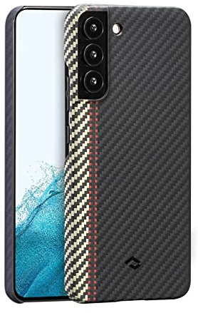 pitaka Magnetische Hülle für Samsung Galaxy S22+ 6,6 Zoll Ultradünne Handyhülle aus 1500D Aramidfaser Schutzhülle Kompatibel mit Magsafe mit Angenehme Haptik [Fusion Weaving MagEZ Case 2] Ouvertüre