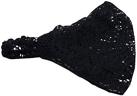 HZMM Stirnbänder Damen Winter Glitzer Mädchen Band dehnbar breite Spitze Mode Haarband Turban Bandanas Stirnband Körperlich Kostüm (Black, One Size)