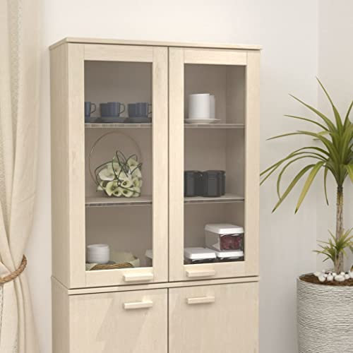 INLIFE Aufsatz für Highboard Honigbraun 85x35x100 cm Massivholz Kiefer-0504