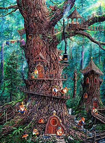 Holzpuzzle mit 3000 Teilen, Cartoon-Baum, herausforderndes Puzzle