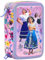 Julian Ross Mädchen 3-Fach Federmäppchen für Encanto-Fans – 44-teilig, komplett gefüllt – mit Schere, Lineal, Buntstiften – Rosa & Lila – Ideal für Schule & als Geschenk