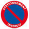 Panneau de Signalisation Alu. Panneau Interdiction. Panneau Parking, Panneau d'information Aluminium 2 mm - Diamètre 125 mm - Stationnement interdit -