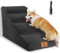Myiosus Escalier pour Chien 4 Marches, Rampe pour Chat en Éponge avec Antidérapant Housse Lavable, Escaliers Chien pour Monter Canapé et Lit pour Petit Chien, Animaux (Noir)