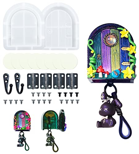 Voyyphixa Haus Tür Silikonformen Epoxidharz Schlüsselhaken 2 Stück, Schlüsselanhänger Resin Gießharz Silikonform Wanddekoration Silikon Formen Gießformen für Haus Dekoration