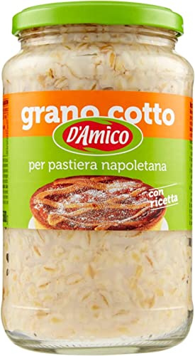 3X D'Amico Grano Cotto Cooked Grain for Napoletan Pastiera Italian Cakes Desserts 580gn