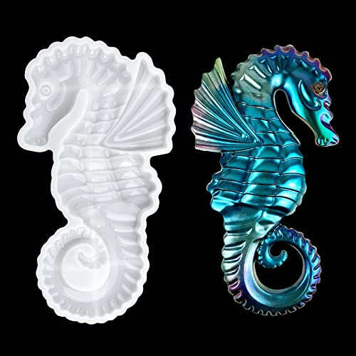 CRAFFANCY Realistische Nilpferdchen-Form aus Silikon, 3D, lebensechte Seepferdchen-Harz-Formen, Tier-Epoxid-Form für Wand, Schreibtisch, Kunst, Heimdekoration