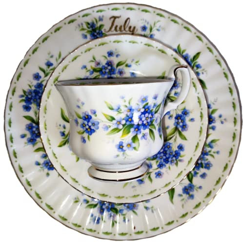 AngiesStrickZauber Vendu : Royal Albert/Original/Fleur of the Month/JUILLET / 1 tasse - 1 soucoupe - 1 assiette à gâteau/original/Oone Chine/Angleterre