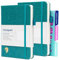 Ottergami Tagebuch-Set, gepunktet, Hardcover, 150 g/m², gepunktetes Notizbuch, A5, Punktraster, Punktraster, 2 Stück, mit Schablonen, Rückentasche und Stifthalter, Grün gesprenkelt