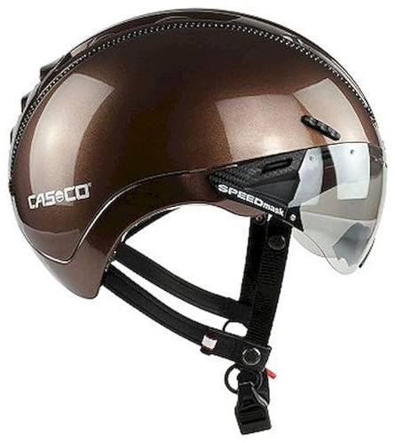 Casco Roadster Plus mit Visier Fahrradhelm, S (50-54 cm), Schokolade glänzend