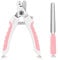 OneCut Dog Nail Clippers for Small, Medium and Large Breed Professional Pet Nail Trimmers -Suitable for Cats, Rabbits and Guinea Pigs with Safety Guard to Avoid Over Cutting (6) (Pink)