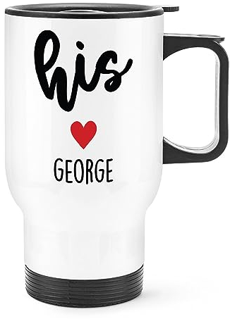 Gift Base Tazza da viaggio personalizzata con il nome del suo cuore con manico