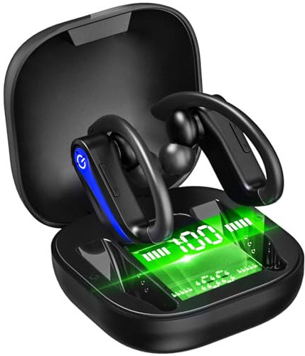 Wireless Earbuds, Wireless Headphones Running Bluetooth 5.1 Headphones with Dual Mic, In Ear Wireless Earphones Noise Cancelling Ear buds Sport Earhook IP7 Waterproof, 40H Stereo Headset, USB-C
