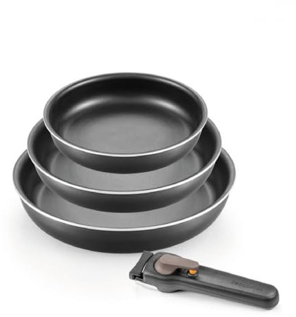 Tescoma 597910 Padelle con impugnatura rimovibile VARIO, 4 pezzi