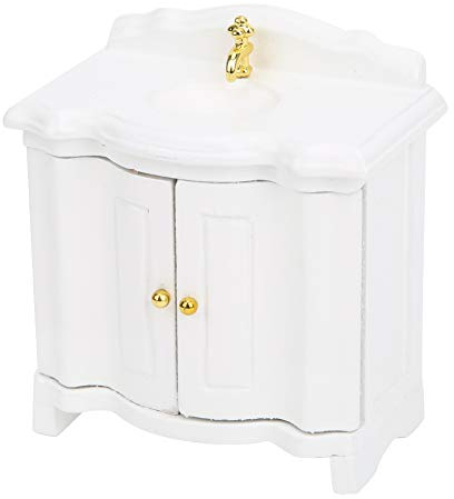 ANKROYU 1:12 Puppenhaus Handwaschbecken, Puppenhaus Mini Waschbecken Schrank Möbel Mini Präzise Miniatur Dekorationen Badezimmer Küche Dekor Zubehör