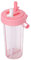 Gsycle Dual Water Bottle, 600ml/21oz Sports Water Bottle Dual-Use Bottle One Cup of Two Different Drinks Portable Two Straws Couple Outdoor Drinking Cup for Hiking Camping(pink)