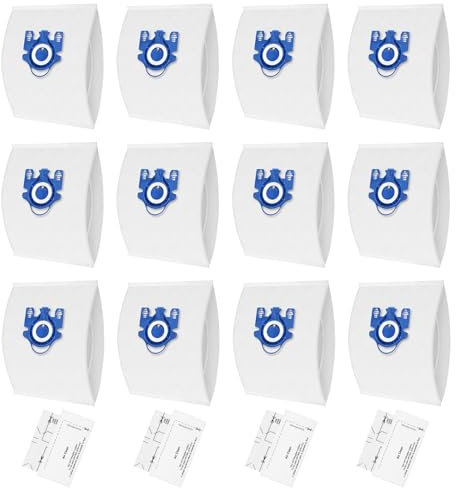 iPrize Set di 12 sacchetti aspirapolvere per GN HyClean 3D Efficiency Classic C1 Complete C2/C3, S2 S4 S5 S6 S8 Serie Aspirapolvere Sacchetti + 4 set di cotone filtro