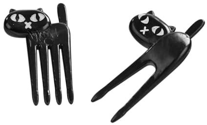 Ciieeo 6pcs Black Cat Fruit Picks Cute Fruit Forks Kitten Bento Picks Animal Shape Food Pick Cat Fruit Fork for Ktichen Home