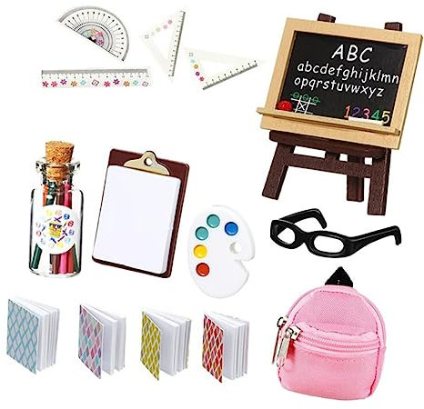 KONTONTY Unique Miniature School Bag Model Pencils Fake Learning Tools for Miniature