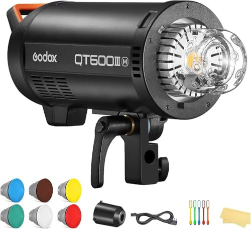 Godox QT600IIIM Professionale Studio Strobe 600W High Speed Studio Flash Kit 5600 ± 200 K 2.4G Wireless X System 0.01-0.9s with Bowens mount for studio photography