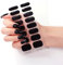 Halbgehärtete UV Gel Strips, Schwarz Nail Wraps 16pcs Nagelsticker Selbstklebend, Aufkleber Nail Art Stickers DIY für Damen Mädchen, Gellack Wraps für Nagel, UV/LED Lampe erforderlich