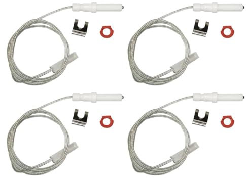FIGEVIDA Candeletta di accensione elettronica completa di molletta di fissaggio C00052951 133.0041.895 per piano cottura H3625 (4 pezzi) adatta per Ariston Indesit ed altri.