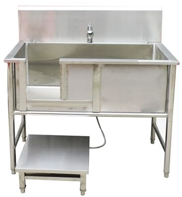 Hundebadewanne Edelstahl Haustier Badewanne Edelstahl Haustiere Grosse Haustierbadewanne Hundewaschstation Hunde Waschbecken(80cm/31.4in,deep:40cm/15.7in)