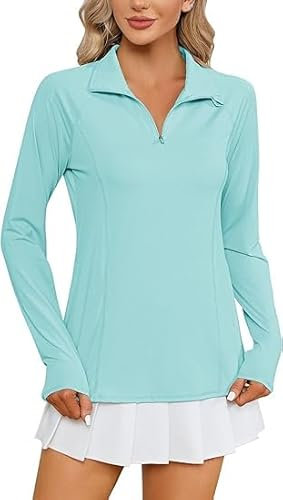 IECCP Maglia da donna UPF 50, protezione UV, a maniche lunghe, per attività all'aria aperta, per escursioni, safari, traspirante, Quick Dry, verde, M