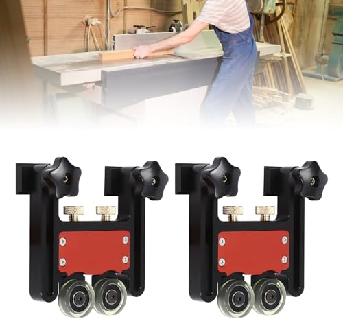 Tischkreissäge-Vorratrolle, Press Feeder Guider mit 2 Sägetischpresse, Gleitführungsrolle 5mm Hub, für Tischsägen, Fräser, Holzbearbeitung,Säge