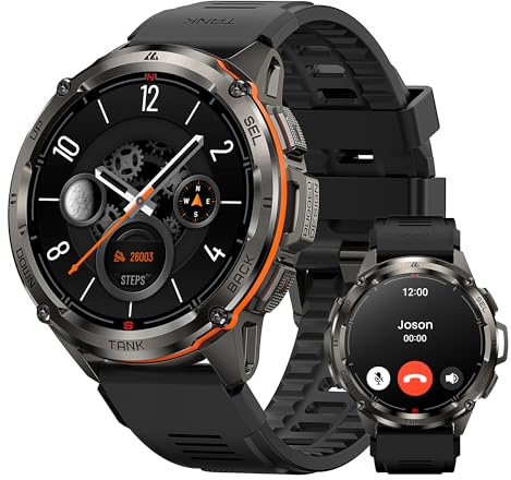 KOSPET Tank T3 Ultra 2 Smartwatch Uomo Rugged Militare con GPS da 1.43 (Pollici, 1.43, Nero ossidiana)
