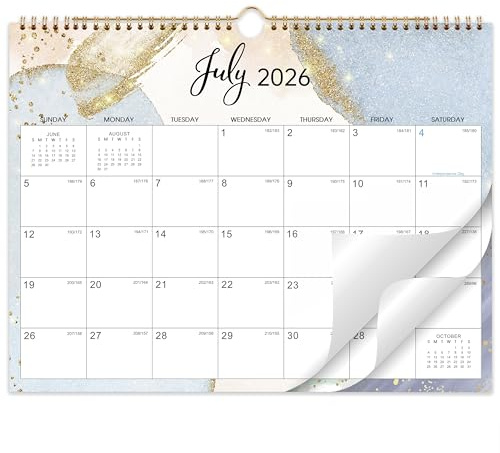 Wandkalender 2025-2027 - 2-Jahres-Wandkalender 2025-2027 von Juli 2025 bis Juni 2027, 24-Monatskalender mit leeren Blöcken und Julianischen Daten, 36,8 x 29,2 cm